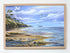 raw oak wood framed seagulls and shells original painting wall art print